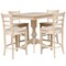 International Concepts 36 in. x 36 in. Square Top Pedestal Table  With 4 Counter Height Stools Set of 5 K-3636TP-11B-S6172-4 - alternate 1